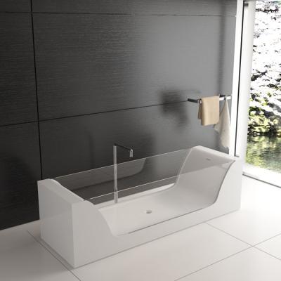 China Modern Unique Artificial Marble Bathroom Baths Special Solid Outdoor Glass Tub SM-8647 for sale