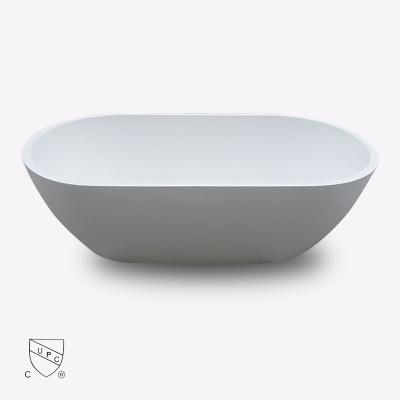 China Freestanding Acrylic Resin Stone Tub OEM Standard ODM Service Bathtubs Hotel Stone American Solid Outdoor Bathroom Solid Stone Bathtubs for sale