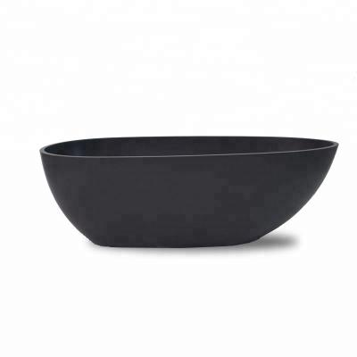 China Easy To Maintain Hotel SM-8608 Solid Black Outdoor Drain Bathtub For Adults for sale