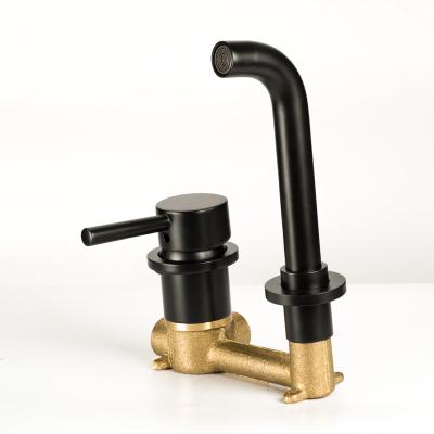 China Modern New Style Brass Faucets Faucets SM23078 Metered Black Brass Shower Faucet Mixer Tap Bath Wash Hand Basin Sink Mixer Taps SM23078 for sale