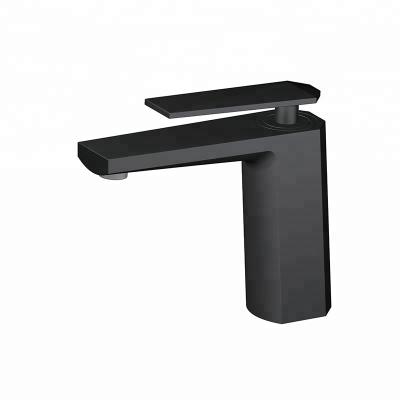 China 5 Star Modern Standard Hotel Bathroom Sink Deck Mount Countertop Matte Black Brass Modern Basin Faucet for sale