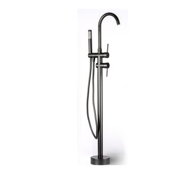 China Floor Stand Faucets SM23038 Black And Gold Bath Spout Faucet Bedroom Massage Freestanding Bathtub Faucets for sale