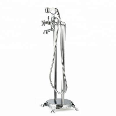 China Hot Selling Style Phone Design Style Faucets SM23011A1 Floor Stand Clawfoot Bathtub Shower Floor Mounted Mixer Tap Free Standing Faucet for sale