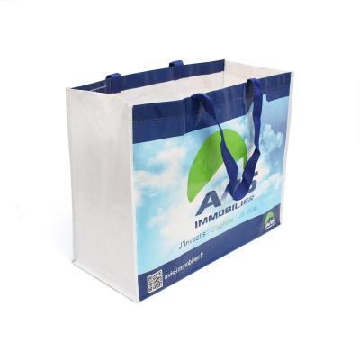 China OEM order handled promotional packaging bopp laminated beach shopping bag handled pp woven custom for sale