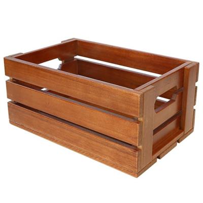 China Europe Premium Elegant Exquisite Fashion Crate Large Durable Harvest Storage Serving Sturdy Wooden Tray for sale