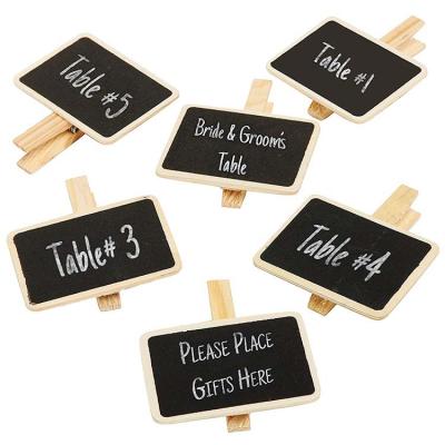 China Coffee Wooden Clothespin Styling Erasable Labels Chalkboard Clippers/Mini Clip On Message Memo Tips, Set of 6 for sale