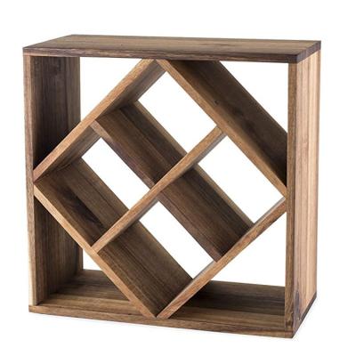 China Stackable Wall Mounted Wine Rack Europe Lattice Cabinets Simple Elegant Design Durable Wood for sale