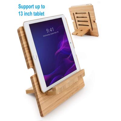 China Beautiful Bamboo Tablet Holder Eco-friendly Captivating Adjustable Wooden Tablet Holder for sale