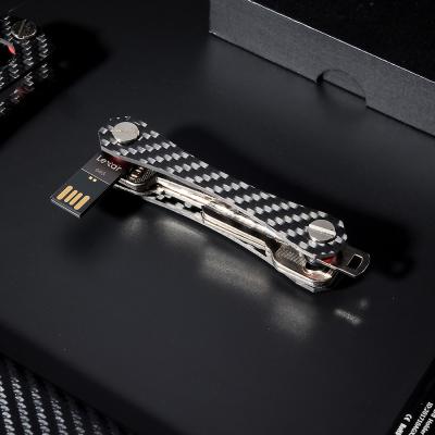 China High-end Anti-theft Multi-function Smart Multi-functional Smart Carbon Fiber Personality Men's Bottle Opener USB Chain Storage Device for sale