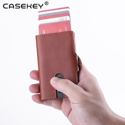 China Minimalist Casekey Business ID Cards Case Credit Card Holders Fashion Auto RFID Aluminum Bank Card Wallets for sale