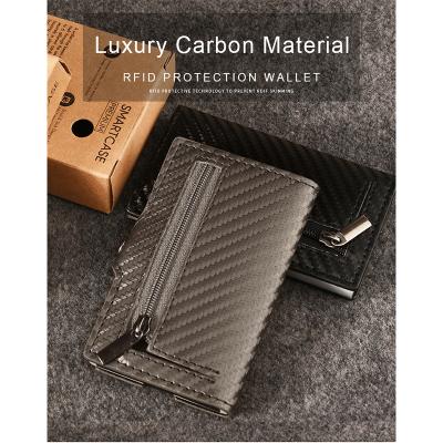 China New u Foam Double Layer Card Box Aluminum Alloy Card Holder Anti-theft Metal Automatic Wallet for sale