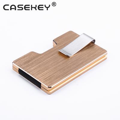 China 2020 Minimalist Gift Items Print Rfid Aluminum Card Holder Customize Metal Money Clip for sale