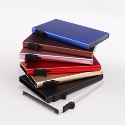 China Minimalist Custom RFID Blocking Waterproof Aluminum Credit Card Case Slim Business Card Holder Wallet for sale