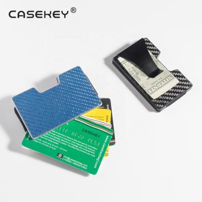 China Casekey bankr pocket carbonfiber bank identification anti-theft rfid blocking case metal aluminum credit card holder for sale