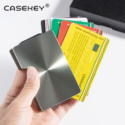 China Amazing Mini & Large Capacity Aluminum RFID Sun Blocking Money Clip RFID Wallet for Men and Women Credit Card Holder Metal Minimalist Wallet for sale