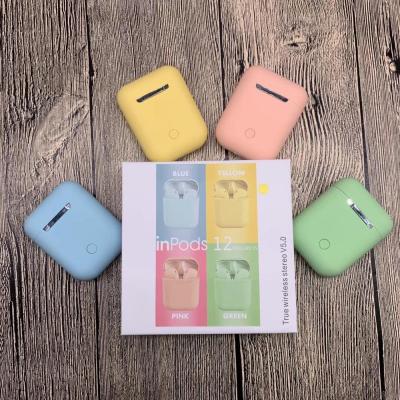 China Colorful In-ear Dropshipping inpods i12 earbuds bluetooth TWS i12 wireless headphones genuine for sale