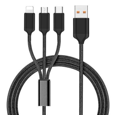 China Video Game Player Factory Wholesale 5A Charger Android IOS Fast Type C 3 In 1 Micro Usb Charging Cables for sale