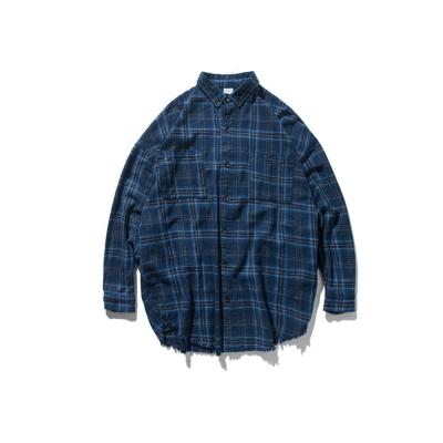 China Cotton 100% the 2020 new fashion patchwork shirt men and women FB style street irregular popular plaid shirts from Chinese supplier for sale