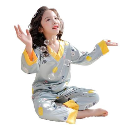 China QUICK DRY Baby Girls Boy Satin Pijamas Kids Silk Pajamas Long Sleeve thsirt+Pants Sets For Kids Satin Pajamas Sets High Quality for sale