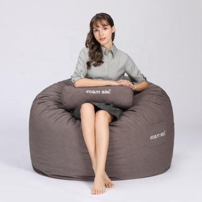 China Sofa Bed Compression Packing Relax Cafe Brown Custom Large Bean Bag Chair With Filler for sale