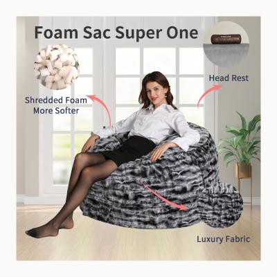 China Sofa Bed Discharge Printing Adults Filled Black And White Color Comfortable Memory Gradient Bean Bag Chair Foam for sale