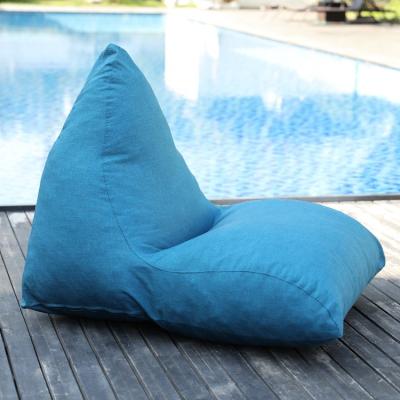 China Blue Soft Waterproof Outdoor Triangle Sitzsack Bean Bag Chairs Cheap Sofa Chair for sale