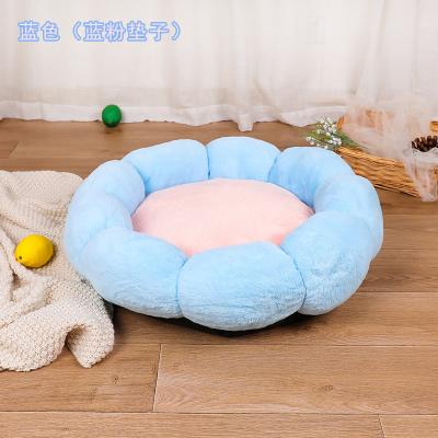 China 2021New Trend Sustainable Custom Made Luxury Dog Sofa Bed Faux Fur Washable Dog Bed Soothing Plush Around Pet Beds for sale