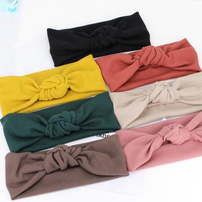 China Korean Knot Knitting Headband Hair Decoration Autumn Winter Hairband Solid Color Cloth Hair Band Women Hair Accessories New for sale