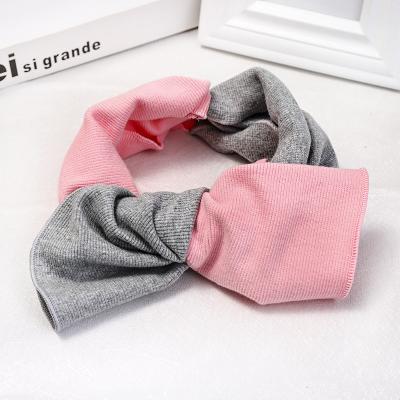 China Wholesale Hair Decoration Winter Fashion Hair Band Solid Color Bowknot Headband Women Hair Accessories Korean Knitted Headband New for sale