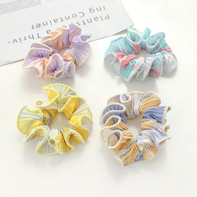 China Hair Decoration Fashion Korean Girl Hair Ring New Printed Cloth Women Hair Accessories Ponytail Stretch Rope Hair Ring Scrunchies Pleated for sale