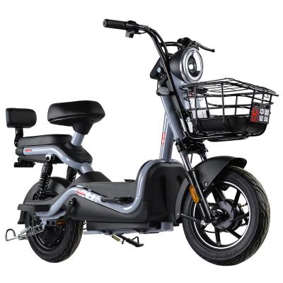 China Steel City Leisure Electric Bicycle Full Shock Absorber Two Seater Electric Bicycle For Kids To Rest for sale