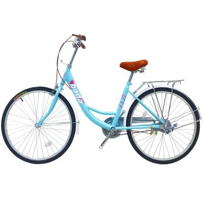 China 24 Inch Single Front V Brake Carbon Steel Frame Speed ​​Band Brake Steel City Bike Rear Bicycles For Lady for sale