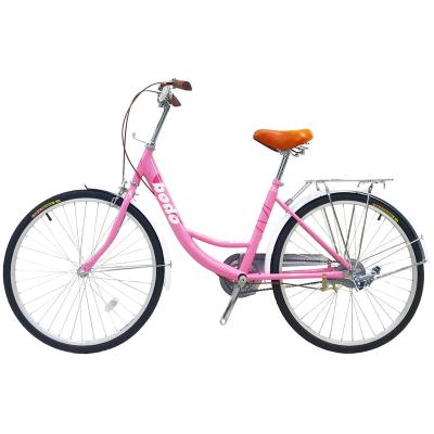 China 24 Inch Carbon Steel Frame Commuter Bike Single Cheap City Bike Steel Speed ​​Urban Bicycles For Women for sale