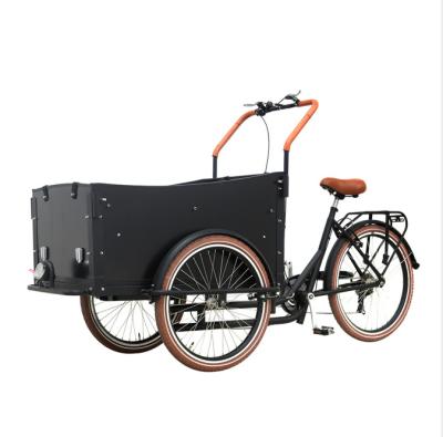 China Manufacturer Supply No Pedal Aid Cargo Bicycle Cargo Tricycle Bike With Child Seats for sale