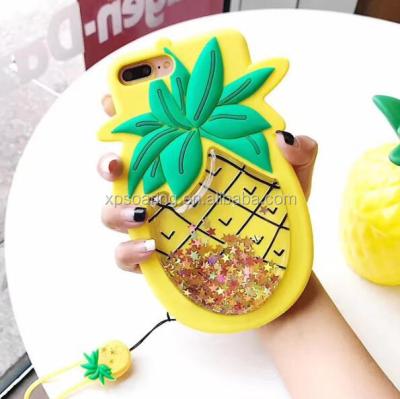 China Dust Protective Star Quicksand Pineapple Silicone Case For iPhone 6 6plus 7 7plus for sale