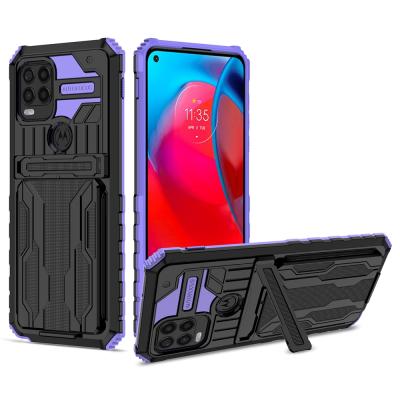 China Shockproof Anti-drop Case Card Holder Cover For Moto G9 Plus, Hybrid Credit Card Case For Moto G Stylus 5G for sale