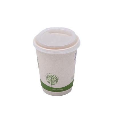 China 16 Ounce Coffee Mug Sugar Cane Wall Bagasse Eco-Friendly Custom Compostable Eco-Friendly Disposable Eco-Friendly Paper Cup Double Sided With Lid For Tea for sale