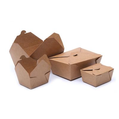 China Disposable Custom Biodegradable Kraft Paper Lunch Box for sale