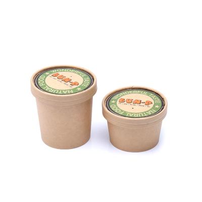 China Instant Customized Kraft Paper Brown Noodle Soup Disposable Paper Cup for sale