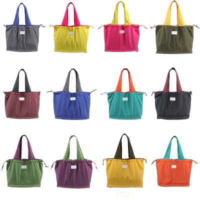 China Customizable Eco-Friendly Wholesale Reuse Reusable Folding Shopping Tote Pocket Foldable Bag From Large Supermarket Eco-Friendly Grocery for sale