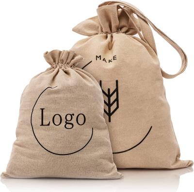 China Wholesale Reused Reusable Tote Shopping Bread Linen Bag With Printed Logo Custom Made for sale