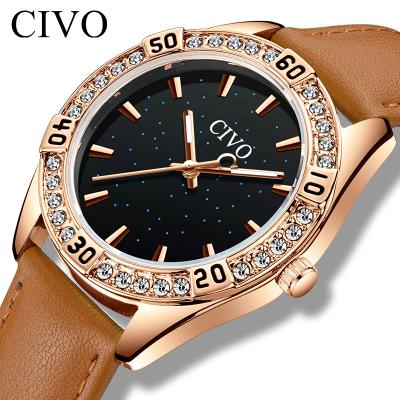 China Automatic Date Relojes Hombre Civo Leather Strap Women Watch Ladies Watches Luxury Brands Women for sale