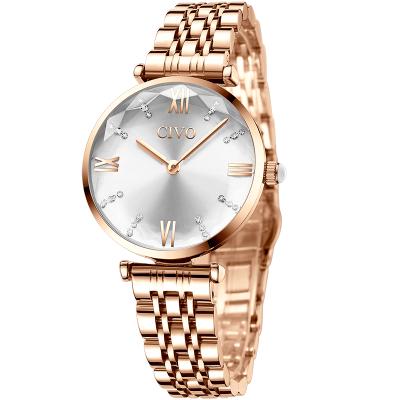 China Civo Automatic Brand Date Luxury Chain Watch For Women Diamond Stainless Steel Belt Quartz Watch for sale