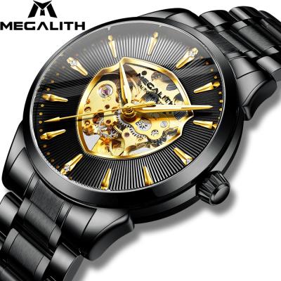 China MEGALITH 2020 Brand Top Luxury Waterproof Men's Stainless Steel Band Business Mechanical Watch Water Resistant For Men for sale