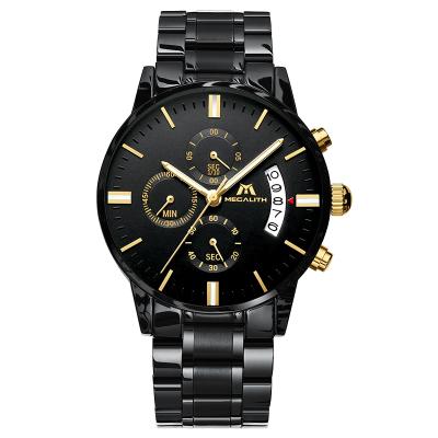 China Wholesale Cheap 3 Atm Waterproof Quartz Chronograph Megalith Watches Stainless Steel Strap Wrist Watch for sale