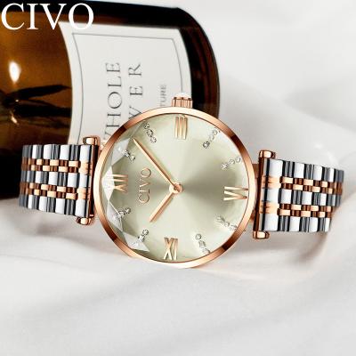 China Date Classic Retail Women's Automatic Quartz Rose Gold Ladies Watch Crystal Fashion Wristwatch Luxury Ladies Stainless Steel Case for sale