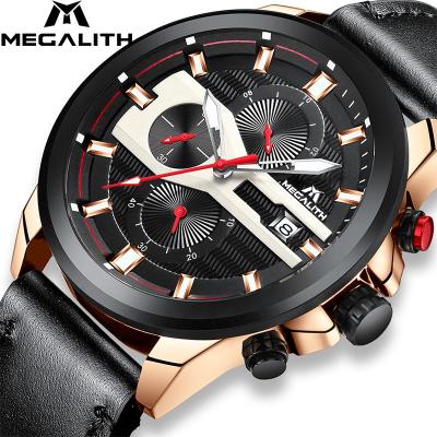 China Genuine Chronograph MEGALITH High Quality Brand Leader Straps Watch Luxury Fashion Outdoor Analog-Digital Wristwatches For Men for sale