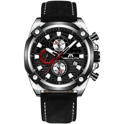 China MEGALITH Chronograph Fashion Mens Top Brand Quartz Watch Luxury Men Waterproof Calendar Chronograph High Quality Wrist Watch for sale