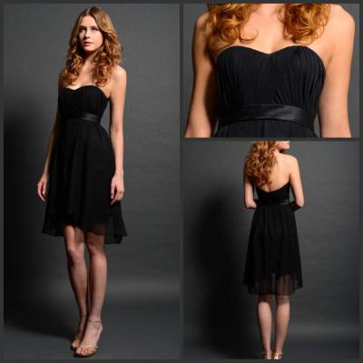 China High Low Chiffon Knee Length Cocktail Dresses Evening Wear Sweetheart Neckline for sale