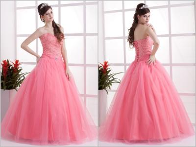 China Romantic Pink Princess Quinceanera Dresses Beaded Sequins for Girls for sale